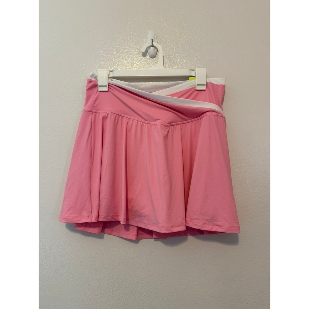 All in Motion Pink Knit Skort Crossover Waistband Athletic Tennis Skirt Large